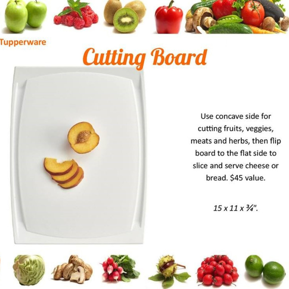NEW Tupperware Cutting Board White Counter Top Concave - Picture 3 of 4